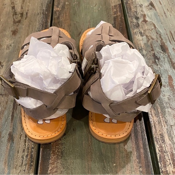BP. Britt Gladiator Sandal, Taupe Leather, Womens Size 5 Strappy Flats - Picture 5 of 9
